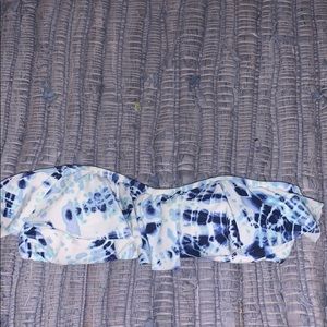 Blue tie dye bikini top